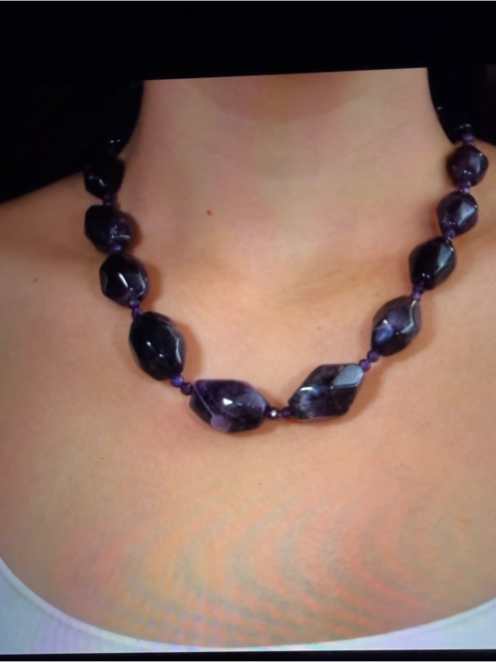 African Amethyst Tumbled Platinum over 450ctw necklace
